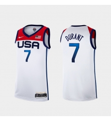 Men's USA Team Kevin Durant Home White 2021 Tokyo Olympics Jersey II Men's USA Team Kevin Durant Home White 2021 Tokyo Olympics Jersey II