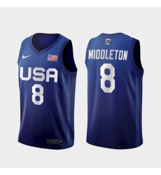 Men's USA Team Khris Middleton Away Blue 2021 Tokyo Olympics Jersey Men's USA Team Khris Middleton Away Blue 2021 Tokyo Olympics Jersey