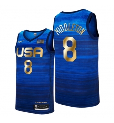 USA Dream Team 8 Khris Middleton 2021 Tokyo Olymipcs Nike Basketball Jersey Blue USA Dream Team 8 Khris Middleton 2021 Tokyo Olymipcs Nike Basketball Jersey Blue
