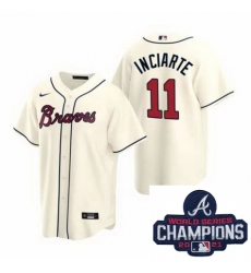 Men Nike Atlanta Braves 11 Ender Inciarter Ice Cream Alternate Stitched Baseball Stitched MLB 2021 Champions Patch Jersey Men Nike Atlanta Braves 11 Ender Inciarter Ice Cream Alternate Stitched Baseball Stitched MLB 2021 Champions Patch Jersey