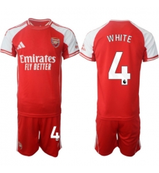 Men Arsenal 2026 Soccer Jerseys Red #4 WHITE