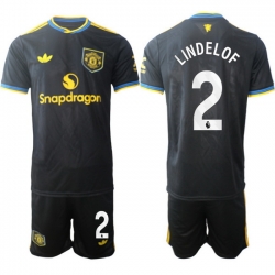 Men Manchester United 2026 Soccer Jerseys Black #2 LINDELOF