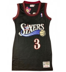 Women 76ers 3 Allen Iverson Dress Stitched Jersey Black Women 76ers 3 Allen Iverson Dress Stitched Jersey Black