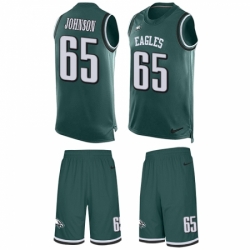 Men's Nike Philadelphia Eagles #65 Lane Johnson Limited Midnight Green Tank Top Suit NFL Jersey