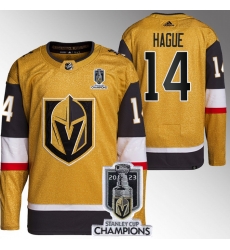 Men Women Youth Vegas Golden Knights #14 Nicolas Hague Gold 2023 Stanley Cup Champions Stitched Jersey Men Women Youth Vegas Golden Knights #14 Nicolas Hague Gold 2023 Stanley Cup Champions Stitched Jersey