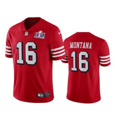 Men NFL San Francisco 49ers 16 Joe Montana Red Throwback Vapor Untouchable Limited Stitched 2024 Super Bowl LVIII Jersey Men NFL San Francisco 49ers 16 Joe Montana Red Throwback Vapor Untouchable Limited Stitched 2024 Super Bowl LVIII Jersey