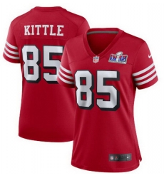 Women San Francisco 49ers 85 George Kittle New Red 2023 F U S E Vapor Untouchable Limited Stitched Football 2024 Super Bowl LVIII Jersey Women San Francisco 49ers 85 George Kittle New Red 2023 F U S E Vapor Untouchable Limited Stitched Football 2024 Super Bowl LVIII Jersey