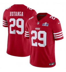 Youth San Francisco 49ers 29 Talanoa Hufanga Red 2023 F U S E With John Madden Patch Vapor Limited Stitched Football 2024 Super Bowl LVIII Jersey Youth San Francisco 49ers 29 Talanoa Hufanga Red 2023 F U S E With John Madden Patch Vapor Limited Stitched Football 2024 Super Bowl LVIII Jersey