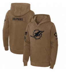 Youth Miami Dolphins 2023 Brown Salute To Service Pullover Hoodie Youth Miami Dolphins 2023 Brown Salute To Service Pullover Hoodie