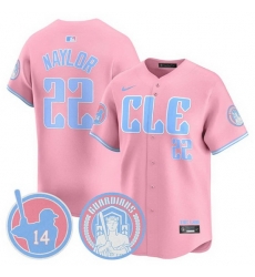Men Cleveland Guardians 22 Josh Naylor Bubblegum Pink 2025 Vapor Limited Stitched Baseball Jersey Men Cleveland Guardians 22 Josh Naylor Bubblegum Pink 2025 Vapor Limited Stitched Baseball Jersey