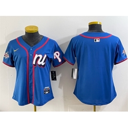 Women National League Philadelphia Phillies Blank Blue 2025 All Star Edition Limited Stitched Baseball Jersey 