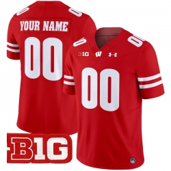 Men Women Youth Wisconsin Badgers 2024 Vapor Limited Custom Jersey All Stitched Red 005